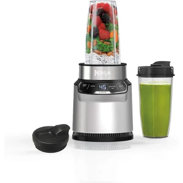 

Ninja BN401 Nutri Pro Compact Personal Blender, Auto-iQ Technology, 1000-Peak-Watts, for Frozen Drinks, Smoothies, Sauces & More