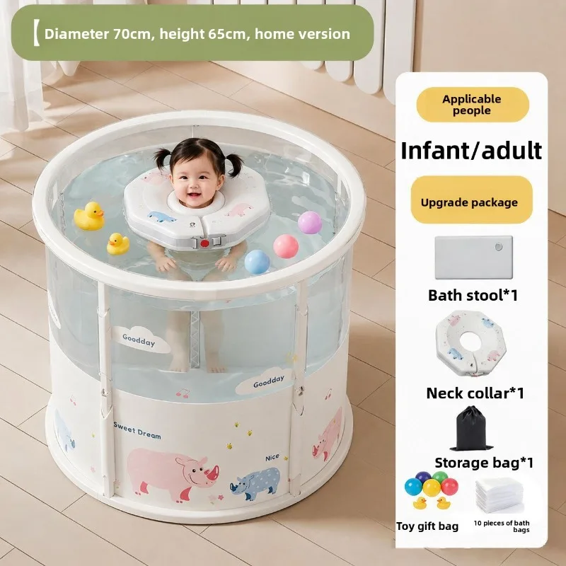 Foldable Baby Bath Tub Home Use Large Newborn Seat Foldable Bath Tub Baby Bath Tub Portable Bathtub Transparent Bathtubs