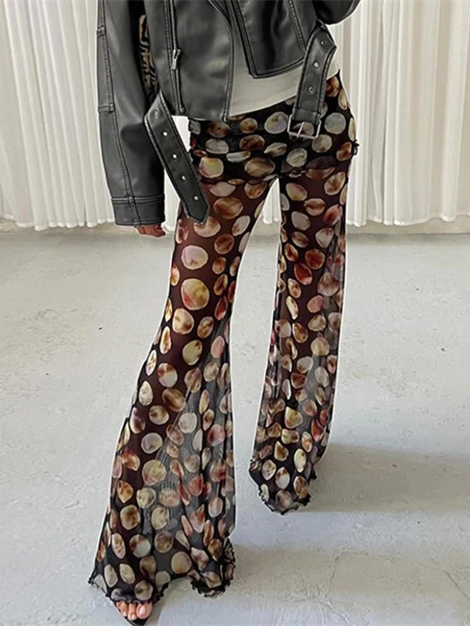 

Sexy Casual Flared Pants Women's Me Loose Fit High Waist Long Trousers Street Sle Summer Faion plus Size