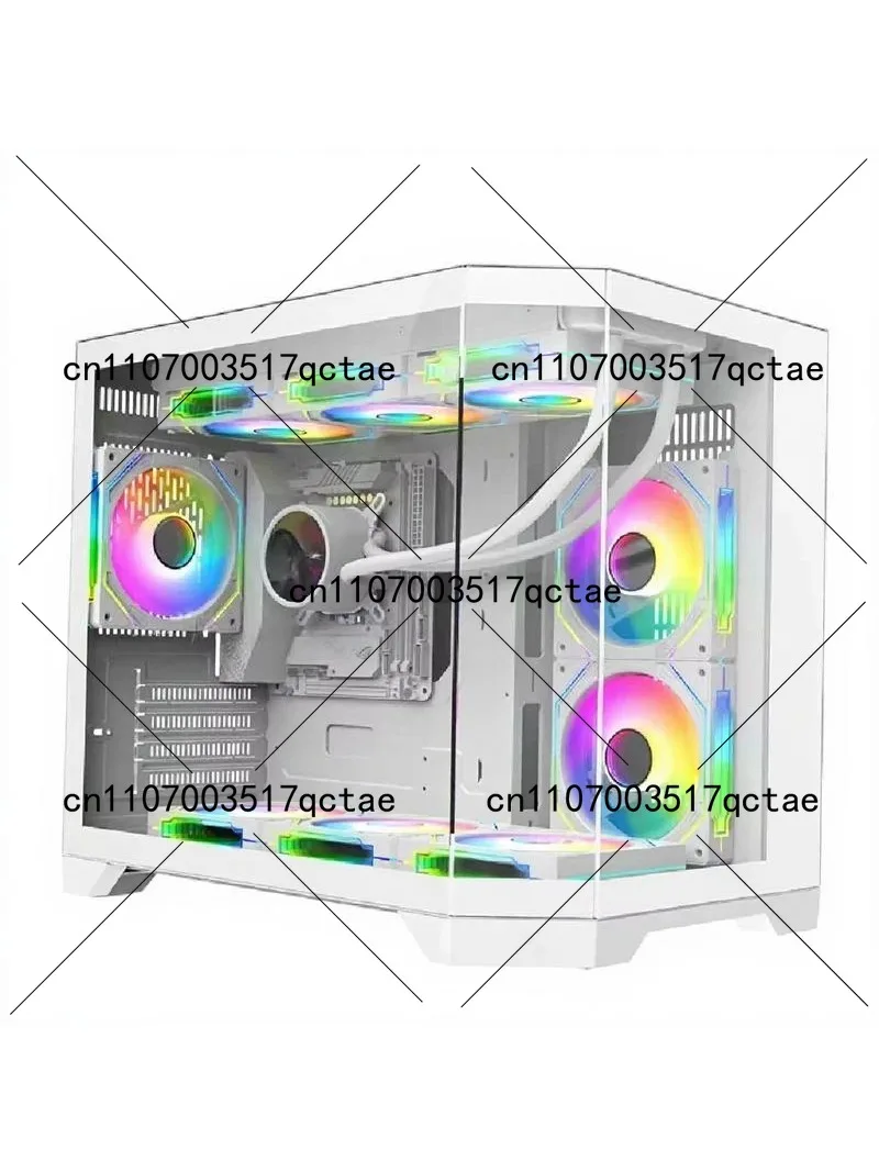 Micro ATX Desktop PC Case with Tempered Glass Side Panel, Compact Gaming Tower