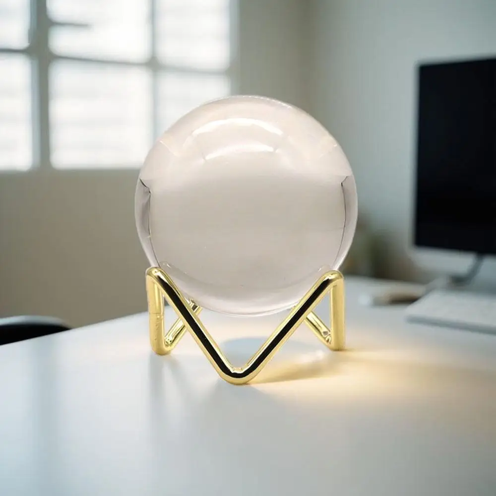 Metal Crystal Ball Base Photography Props Geometric Glass Sphere Holder Craft Crystal Ball Display Stand for Home Decoration