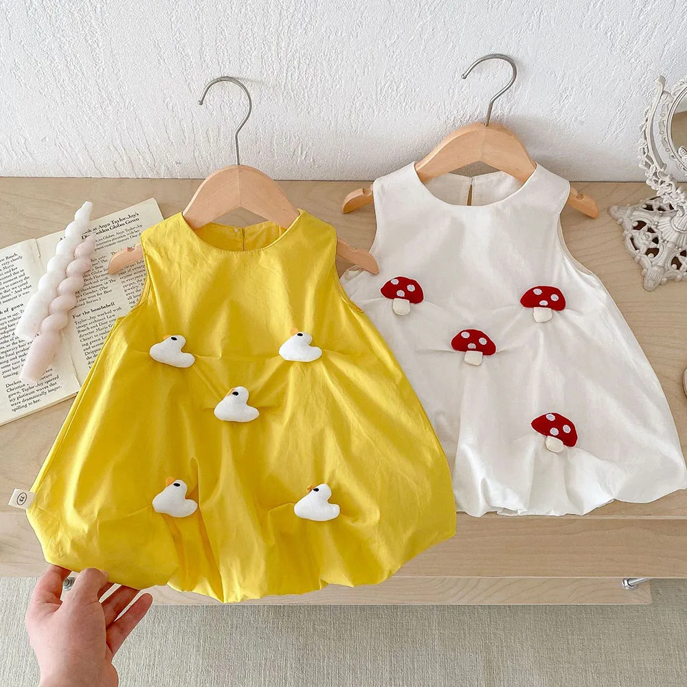 Girls Summer Dresses Sleeveless Cotton Cute Princess Birthday Baby And Toddler Clothing New Arrival