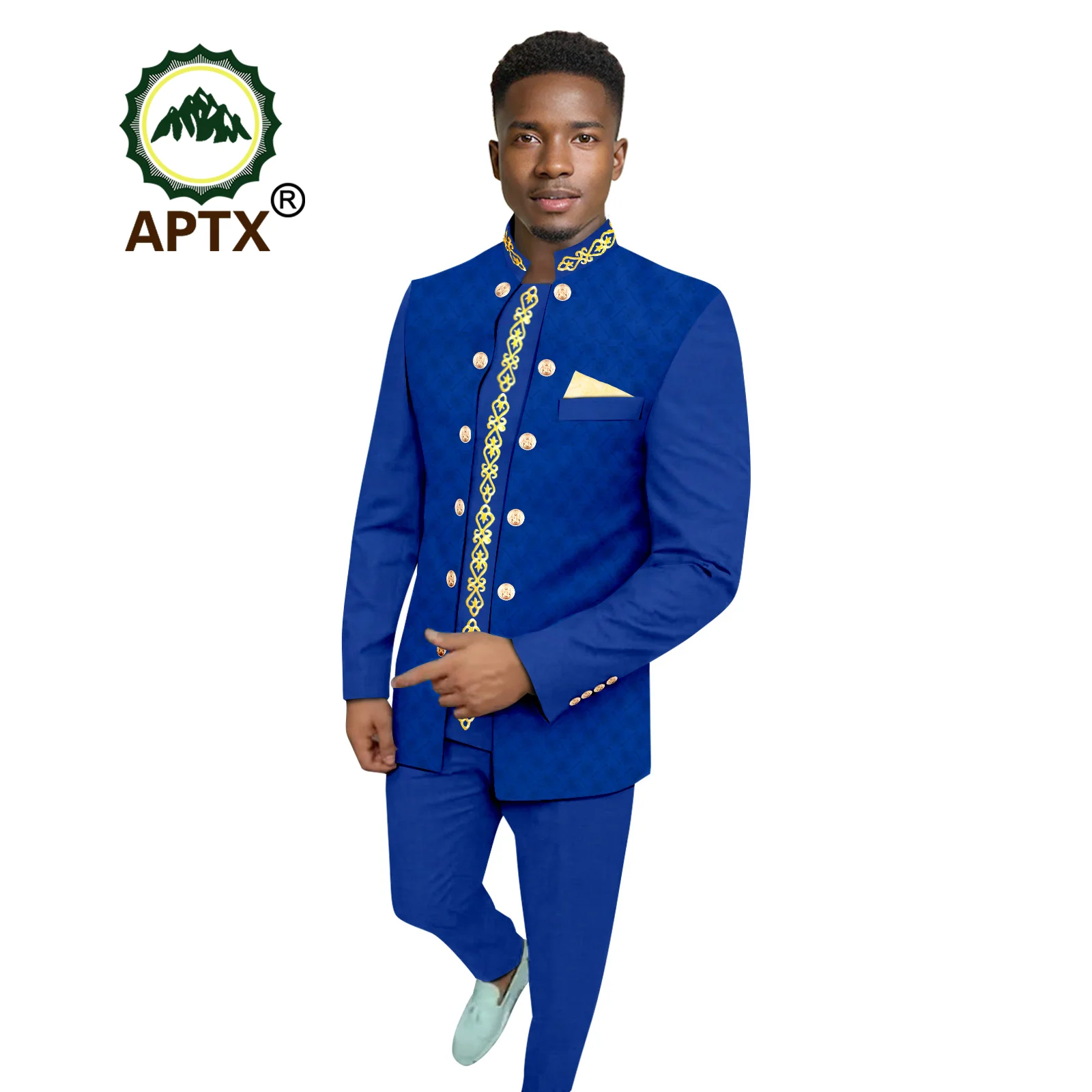 African Men Suits Traditional Men's Set 2024 Elegant  Men's Clothes Embroidery Two Piece Wedding Party Set Men's Suit 2416104