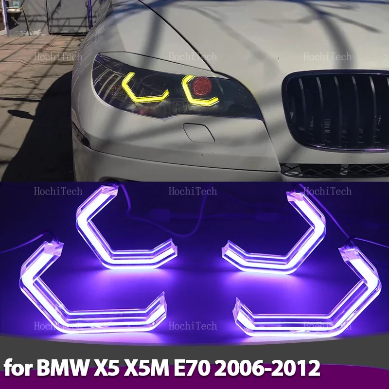 

Управление приложениями в стиле M4, светодиодная лампа Angel Eyes, кольцевая лампа RGB для BMW X5 X5M E70 2007-2013 xDrive25i 30i xDrive18d xDrive20d 30d 35d