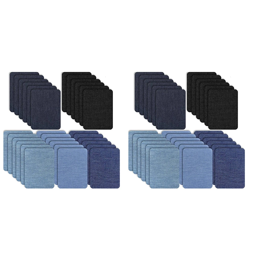 

ABUI-60 Pieces Iron On Fabric Patches Denim Jean Repair Patches Clothing Repair Patch Kit For Jacket Jean Clothes,5 Colour