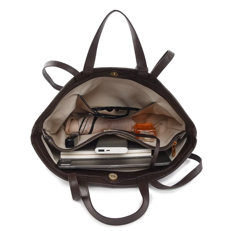 حقيبة نسائية جديدة من الجلد المدبوغ بالخضراوات عبر الحدود حقيبة يد مريحة وحقيبة كتف من الجلد الناعم بتصميم عتيق