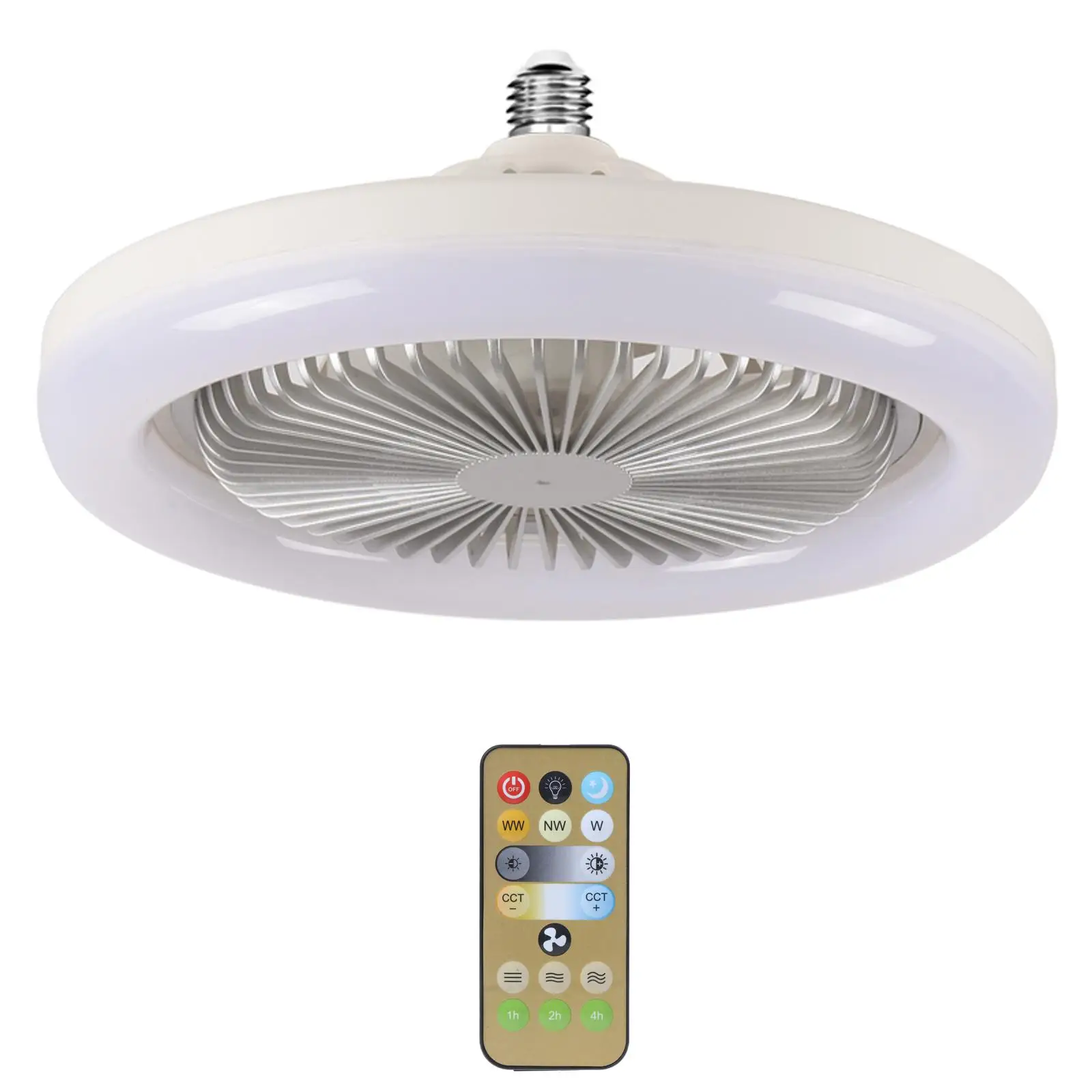 

2-in-1 Fan Lamp E27 LED Light 30W Ceiling Fan Light Dimmable Timer Fan 2400lumens for Home Office Bedroom Kitchen