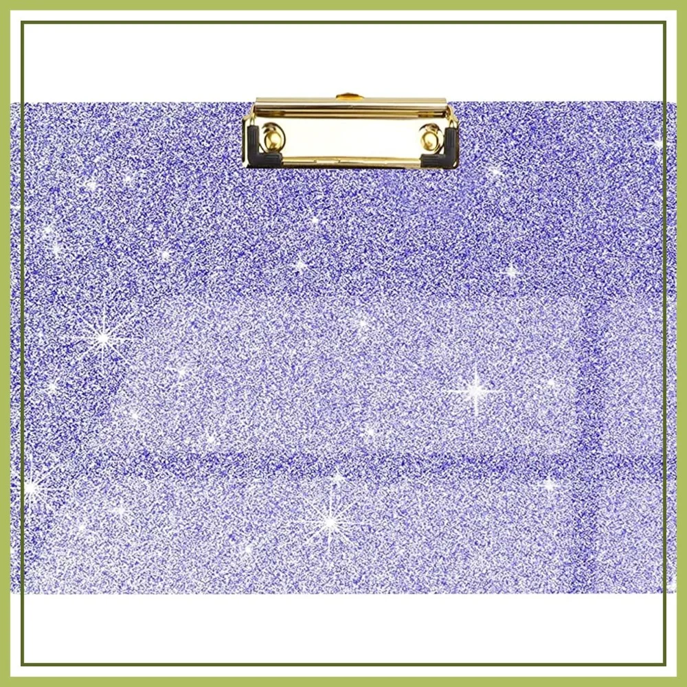 

Purple Glitter Acrylic Clipboard, A4 Letter Size, Low Profile Clip for Drawing & Office