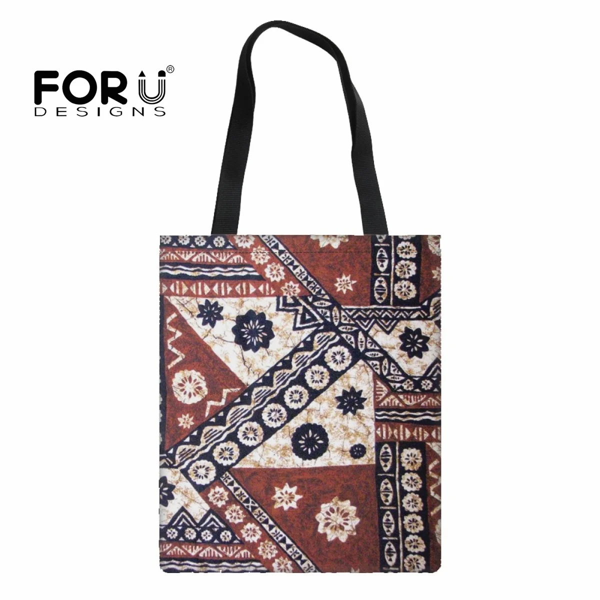 FORUDESIGNS Fiji Cultural Design Canvas Bag Shoulder Shopping Fashionable Ladies Hand Bag Convenient Tote Bags For Women