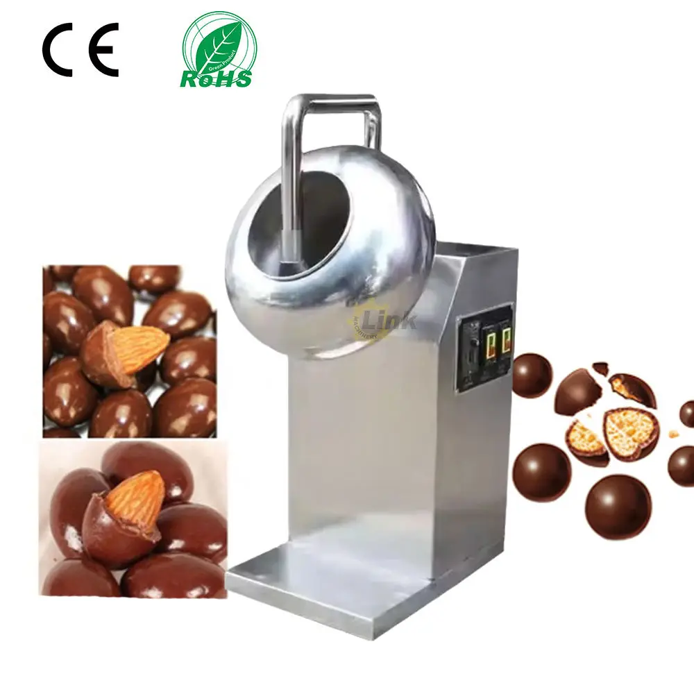 High Speed Sugar Coating Machine Temperature Adjustable Nuts Chocolate Coating Machine Peanut Coating Machine for Small Business