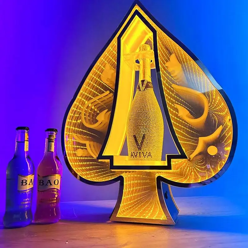 

LED Bottle Presenter Rechargable Champagne Display Ace of Spade Bar Showcase For Night Club Party Lounge Disco Decoration