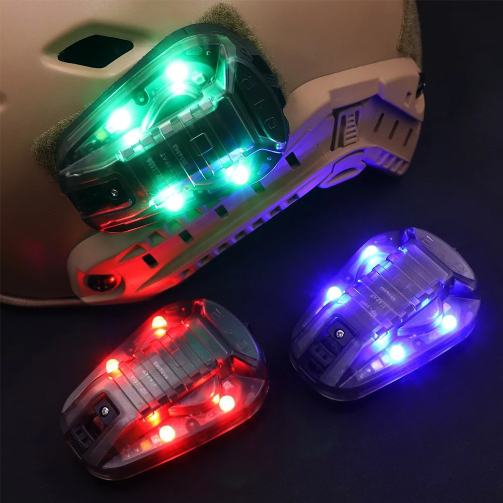 Tactical Helmet Light Blue Green Red IR Strobe Survival Safety Signal Flash Lamp Outdoor Sport Hiking Helmet Ladybird Light