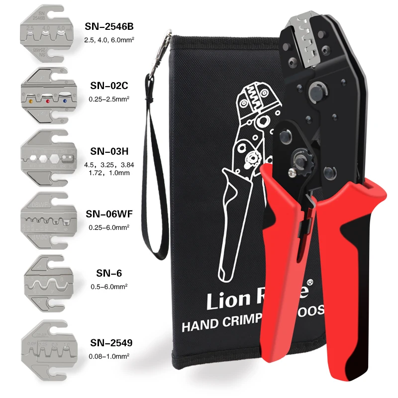 Pince à sertir SN-58B à mâchoires rapides, remplacement pour les bornes à languettes 2.8, 4.8, 6.3, pour tubes, photovoltaïques et isolées, outils de serrage électrique