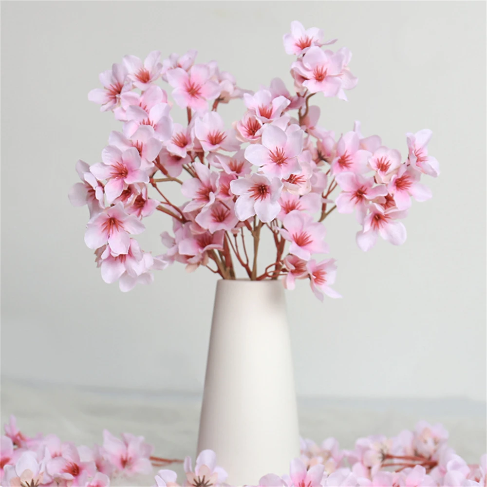 

ETAOTAO 6 Bundles Artificial Peach Blossom Slik Fake Flowers Outdoor For Bathroom Garden Wedding Home Decoration