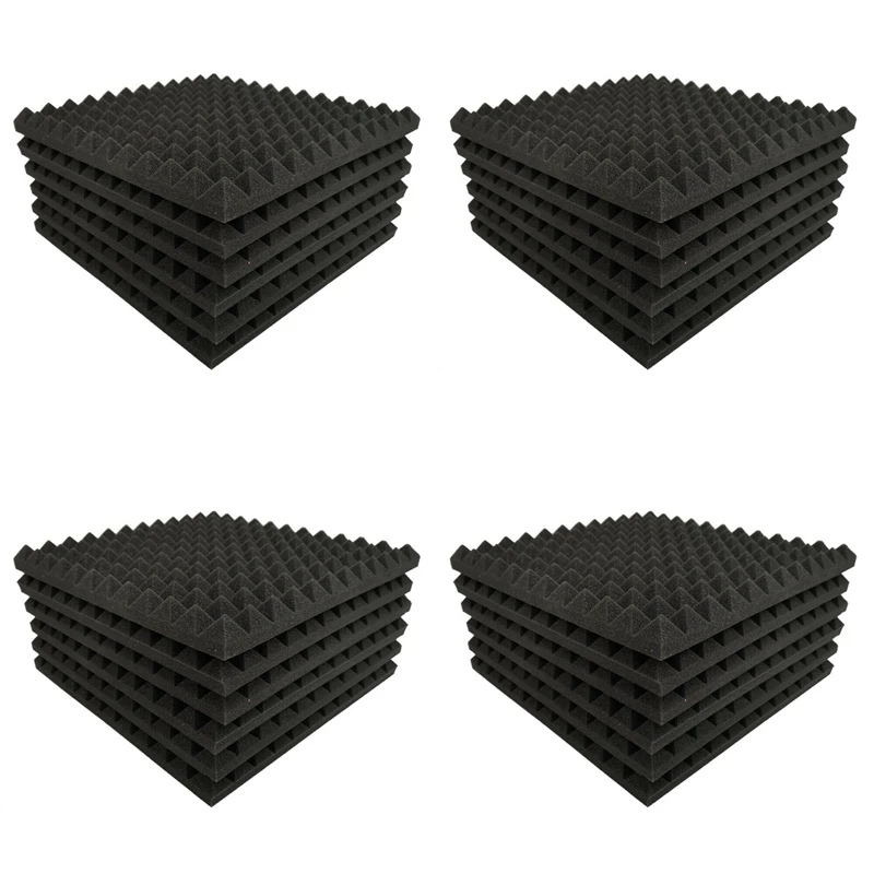 36 Pack Pyramid Shape Soundproof Foam Sound Proof Padding Treatment Panel For Echo Bass Insulation