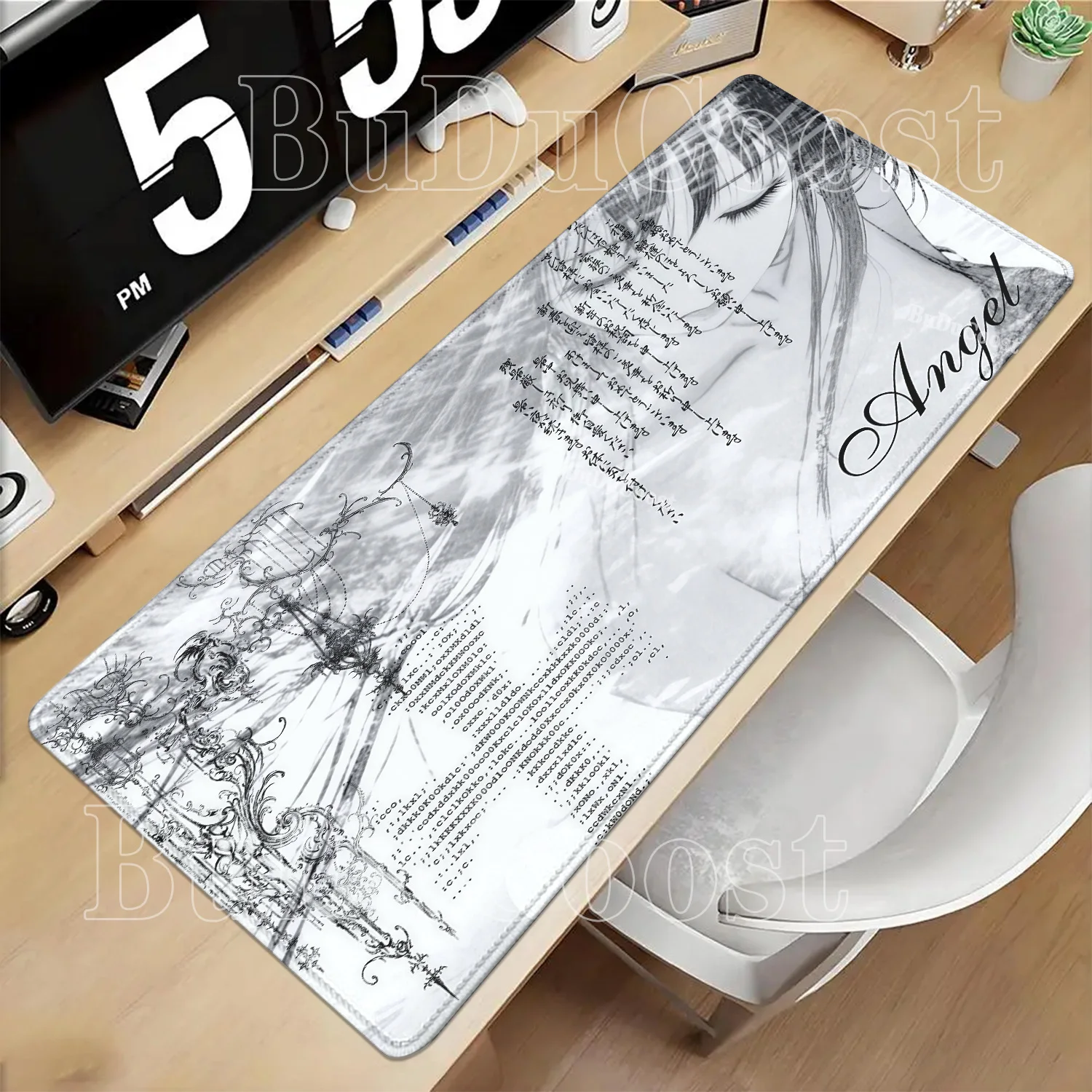 Anime girl Mousepad Aesthetics Angel Mouse Pad Office Keyboard Office Accessories E-Sports Carpet HD printing overlock Desk Mat