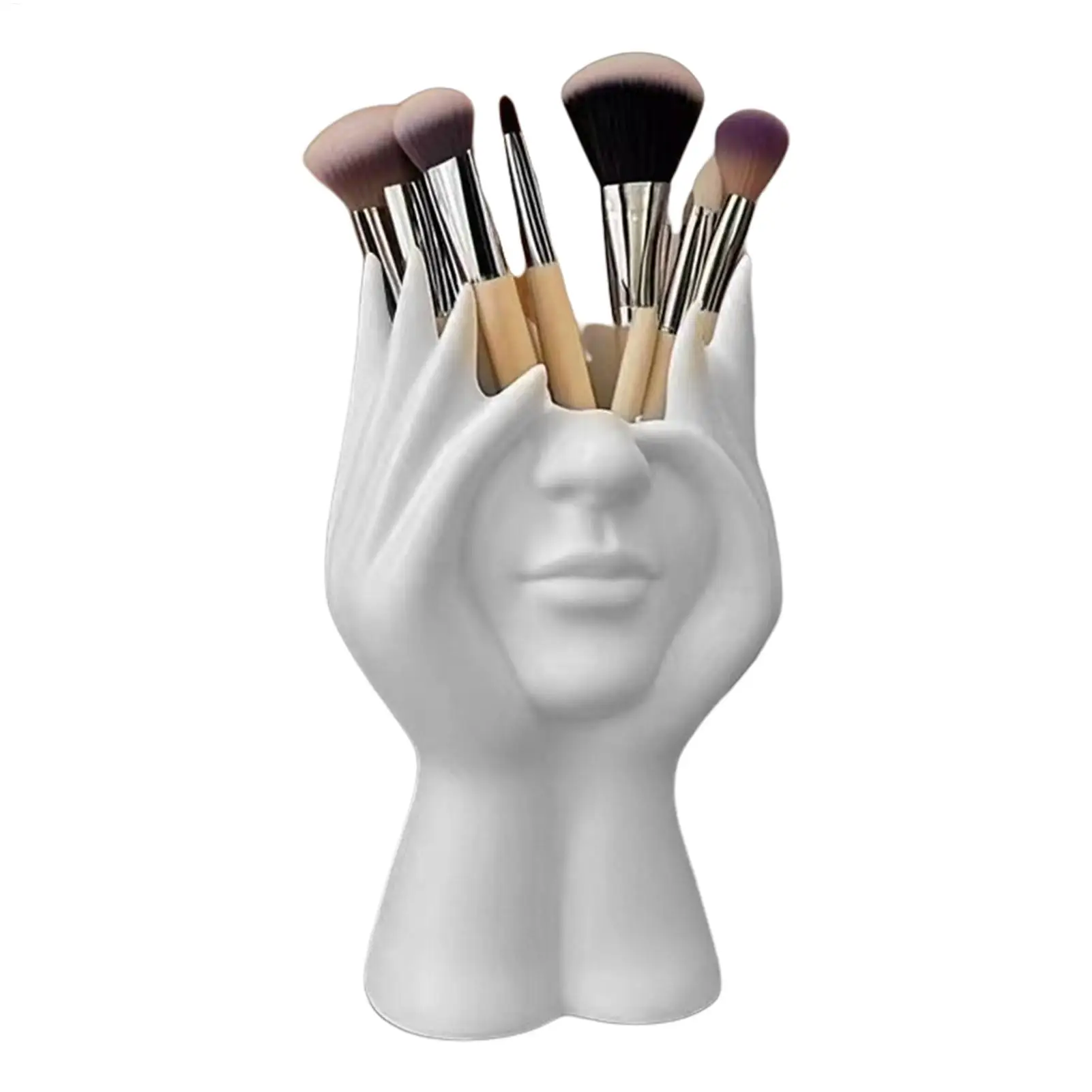 Porte-brosse de maquillage abstrait, décoration de coiffeuse, boîte de rangement, tasse de brosse de maquillage pour le rangement du rouge à lèvres