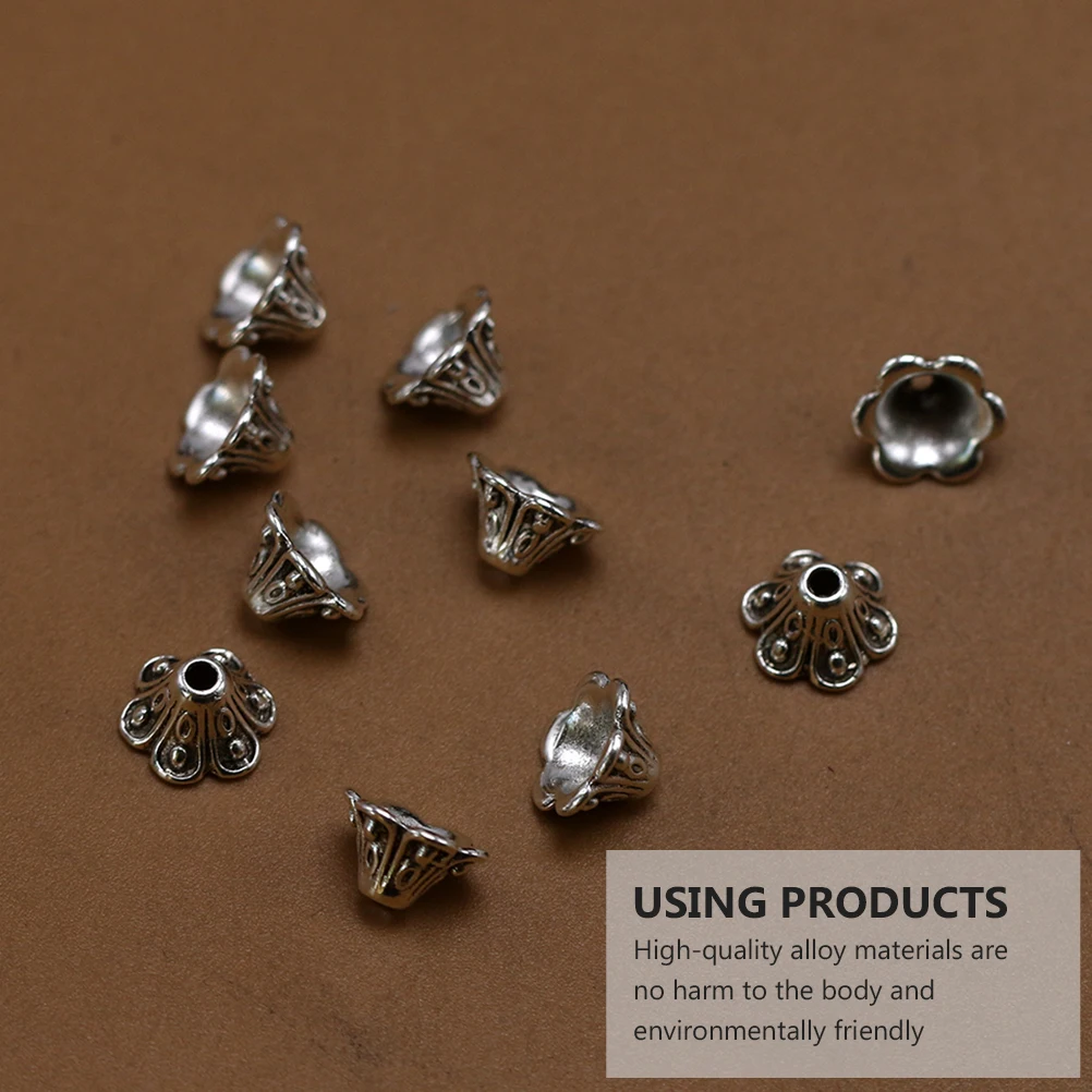 

100pcs Beaded Bracelet Earrings Jewelry Making Pendants Alloy Diy Charms Creative Design Connector Holes Handmade Necklace
