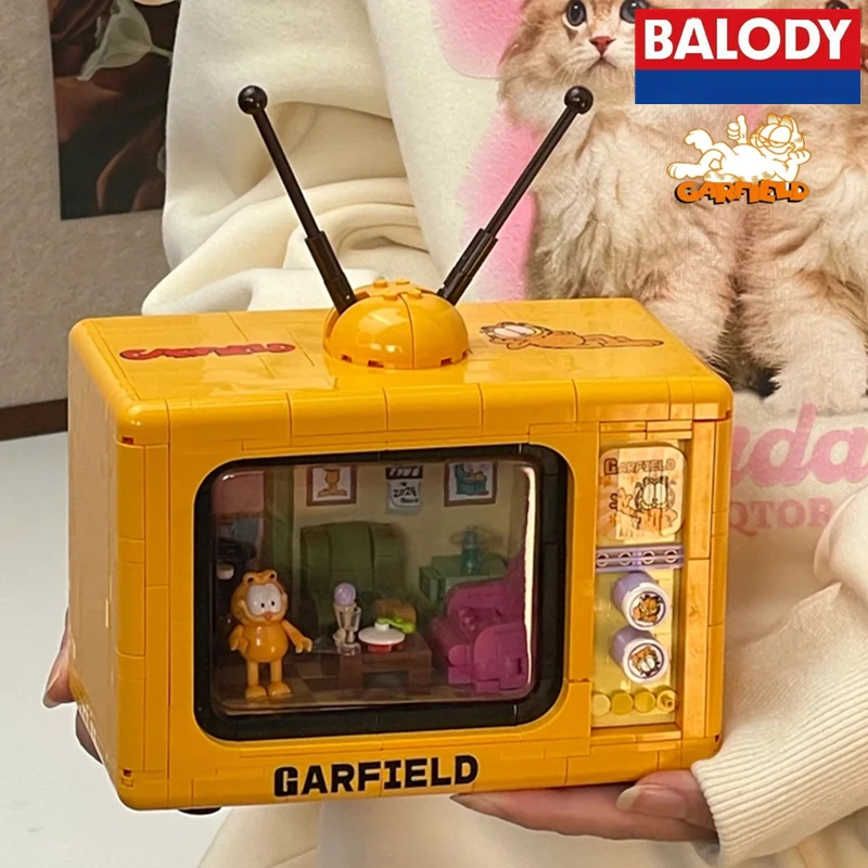 Balody-子供のためのガーフィールドビルディングブロック,アニメーションフィギュア,テレビモデル組み立て,教育玩具,誕生日プレゼント