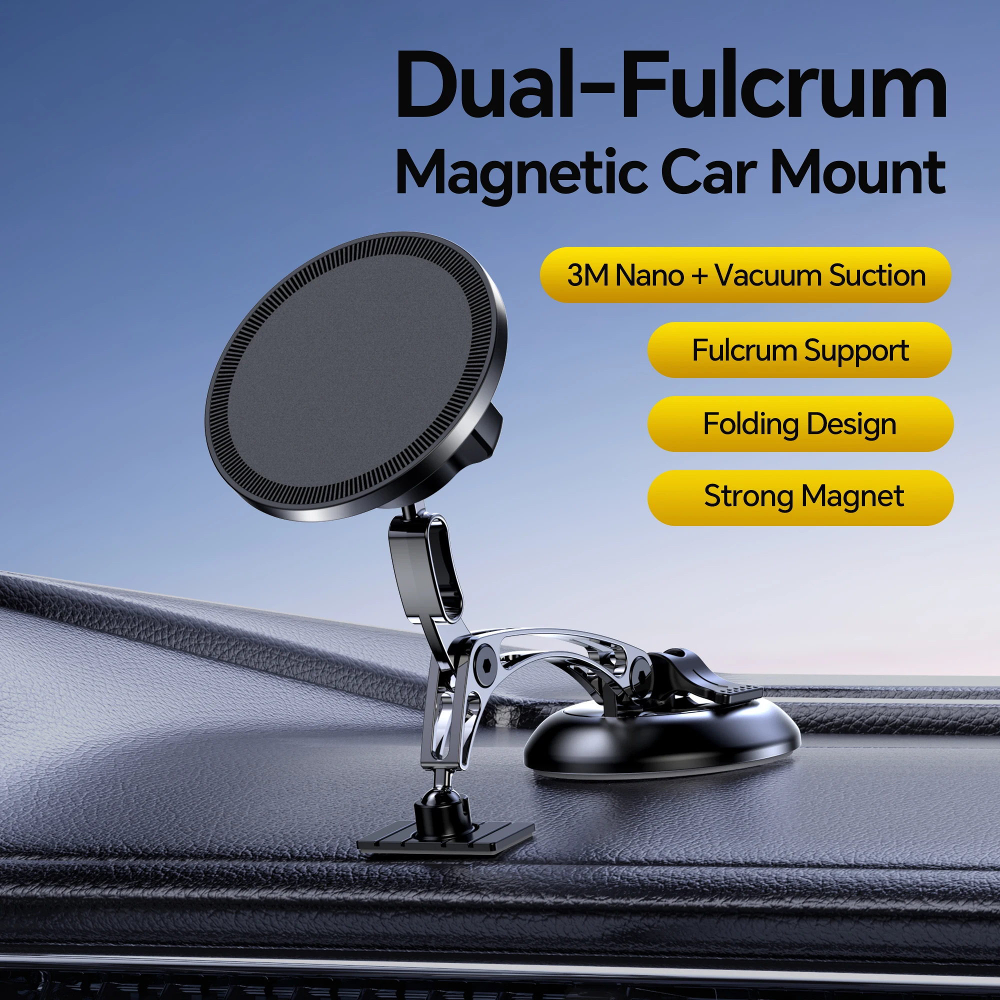 

Magnetic Car Phone Holder Vacuum Suction Cup Dashboard Magsafe Car Mount Stand For iPhone 17 16 15 14 13 ProMax Xiaomi Samsung