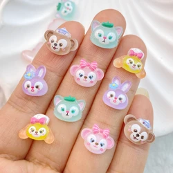 50Pcs New Mixed Nail Art Resin Cartoon Monkeys, Cats, Rabbits Designer Charms Rhinestones DIY Craft For Nail 3D Decorations