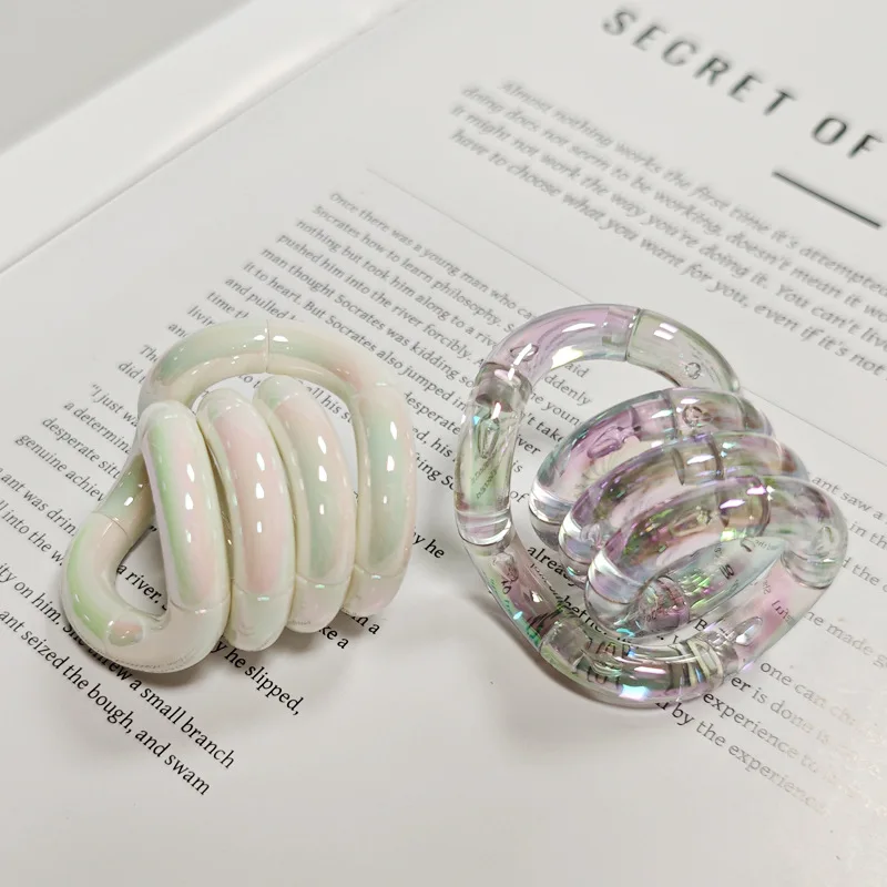 

2026 Electroplated Twisty Rainbow Milk White Stress Relief Toy, Focus, Anxiety, Addiction-Relief Finger Toy, Metal Squeeze