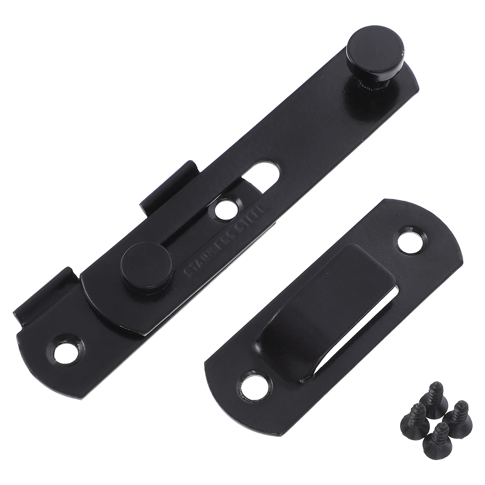 

2 Pcs Door Lock Latch Buckle Security Stainless Steel Sliding Window Black Fence Garage Bedroom Durability Smooth Reliable Hold