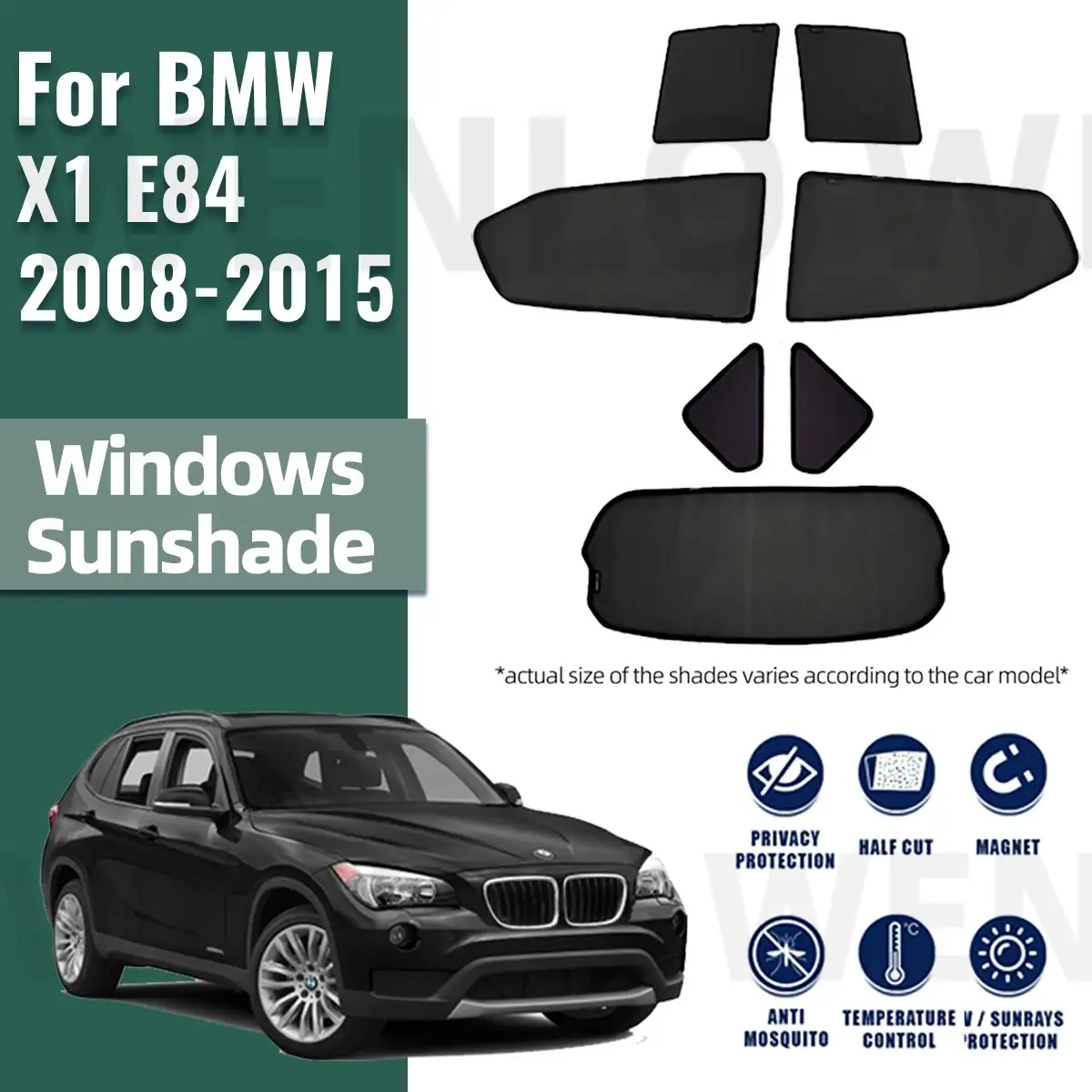 

Для BMW X1 E84 2008-2015 E 84, автомобильные оконные шторы, солнцезащитный козырек, солнцезащитный козырек, сетчатое стекло, защита от солнца