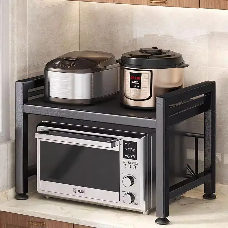 

HYS Kitchen Shelf Retractable Microwave Oven Shelf Household Rice Cooker Double Countertop Desktop Storage Bracket