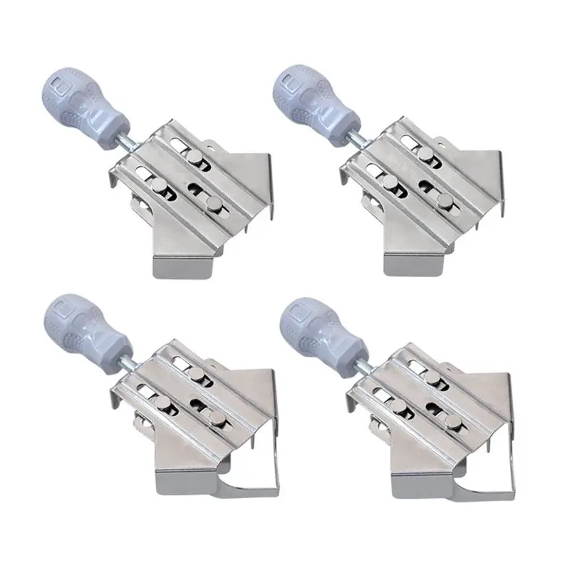 

ABMH-4Pcs Upgraded 90 Degree Fixed Photo Frame Clip Stainless Steel Right Angle Clamp Woodworking Splicing Quick Clip