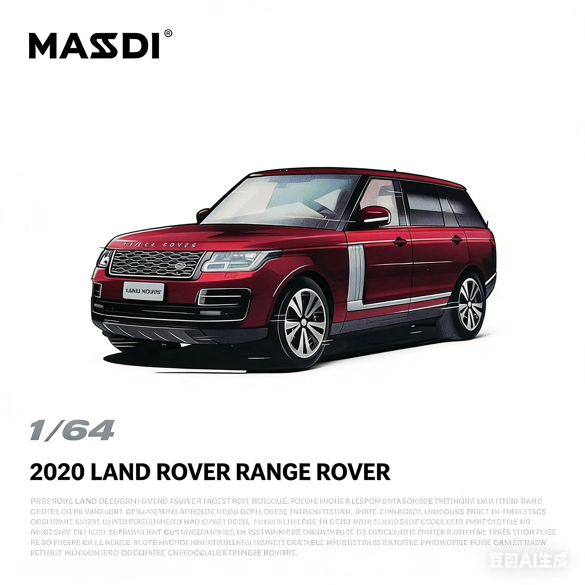 

MASDI 1:64 Модель внедорожника Land Rover Range Rover из литого сплава, реалистичная статическая модель для демонстрации, коллекционная игрушка для взрослых мужчин