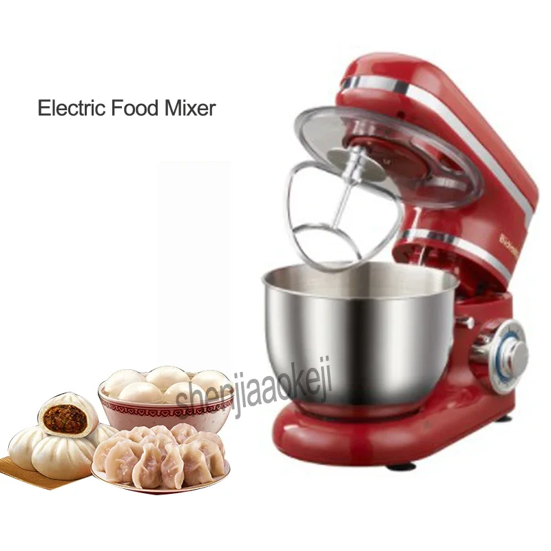 Stainless Steel 6-speed Household Electric Food Stand Mixer Egg Whisk Dough Cream Blender Kitchen Appliance 5L 600W 110-220V