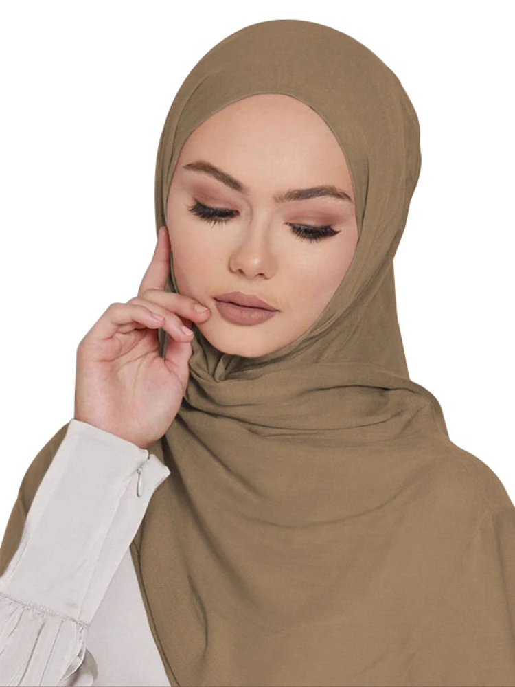 

Chiffon Women Muslim Hijab Dubai Summer Turban Ramadan Scarf Woman Chemotherapy Hijabe Clothes Islam Priere Turkey