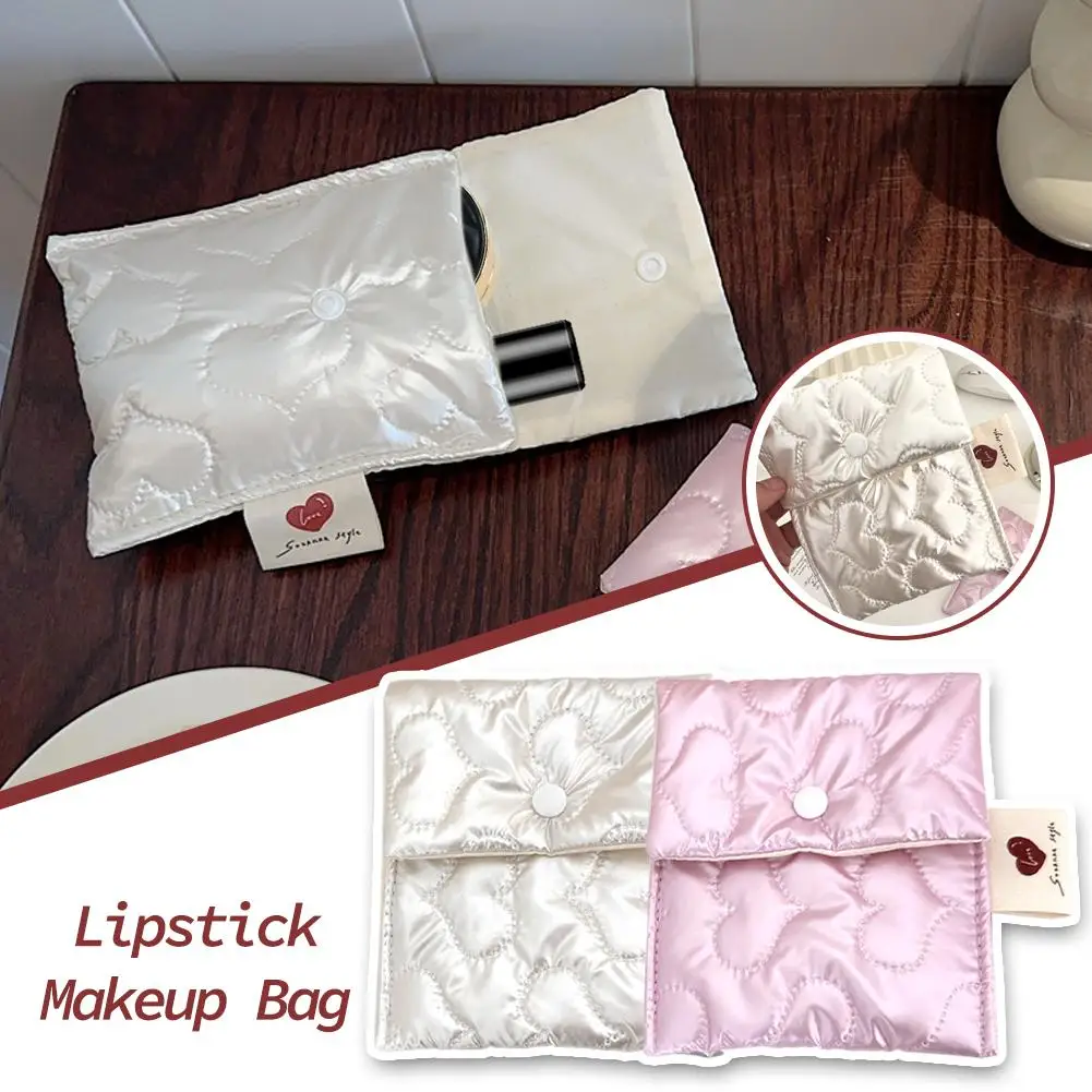 Bolsa piezas lápiz labial de PU para mujer, Mini bolsa de almacenamiento portátil para cosméticos, maquillaje, espejo con bolsa para niña, P0J2, 1 unidad