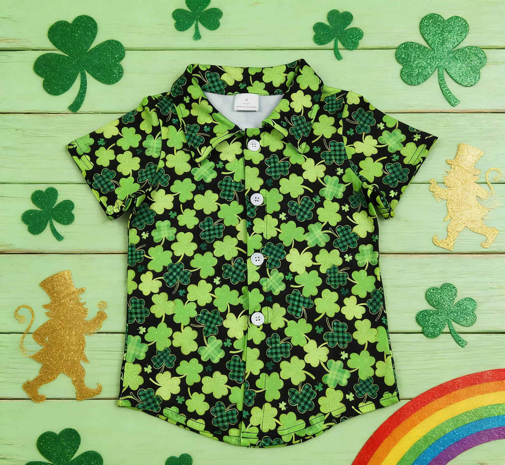 

Z1201-11 BT1455 Детская одежда ко Дню Святого Патрика, рубашка с короткими рукавами, топ для маленьких мальчиков