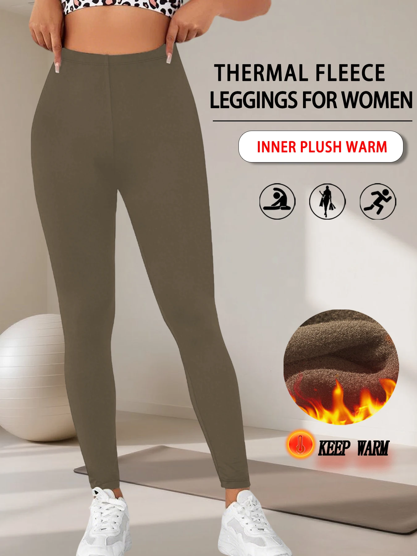 

Women's thermal fleece lined leggings. Super soft Low Rise design perfect for yoga, running and cold weather activities