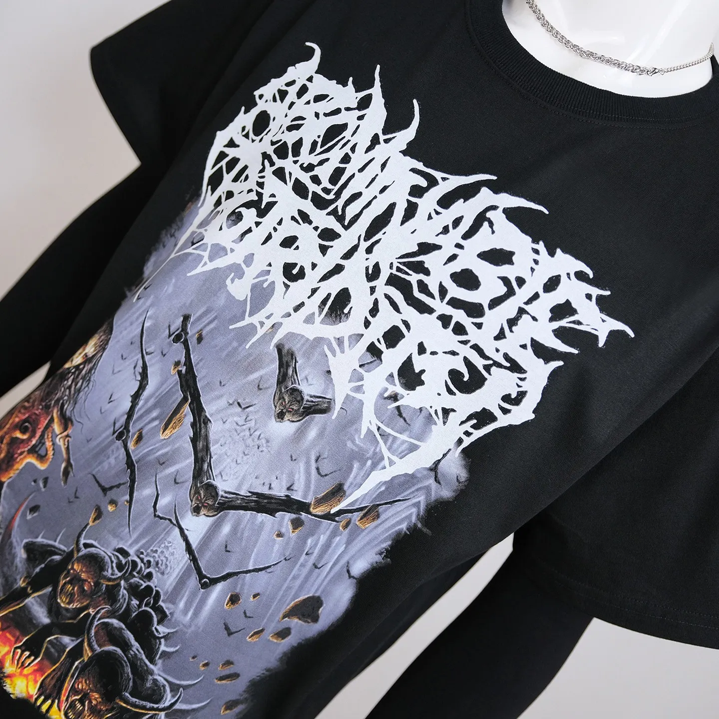 Best-selling Short-sleeved Abominable Putridity Metal Band Print Oversized Cotton T-shirt