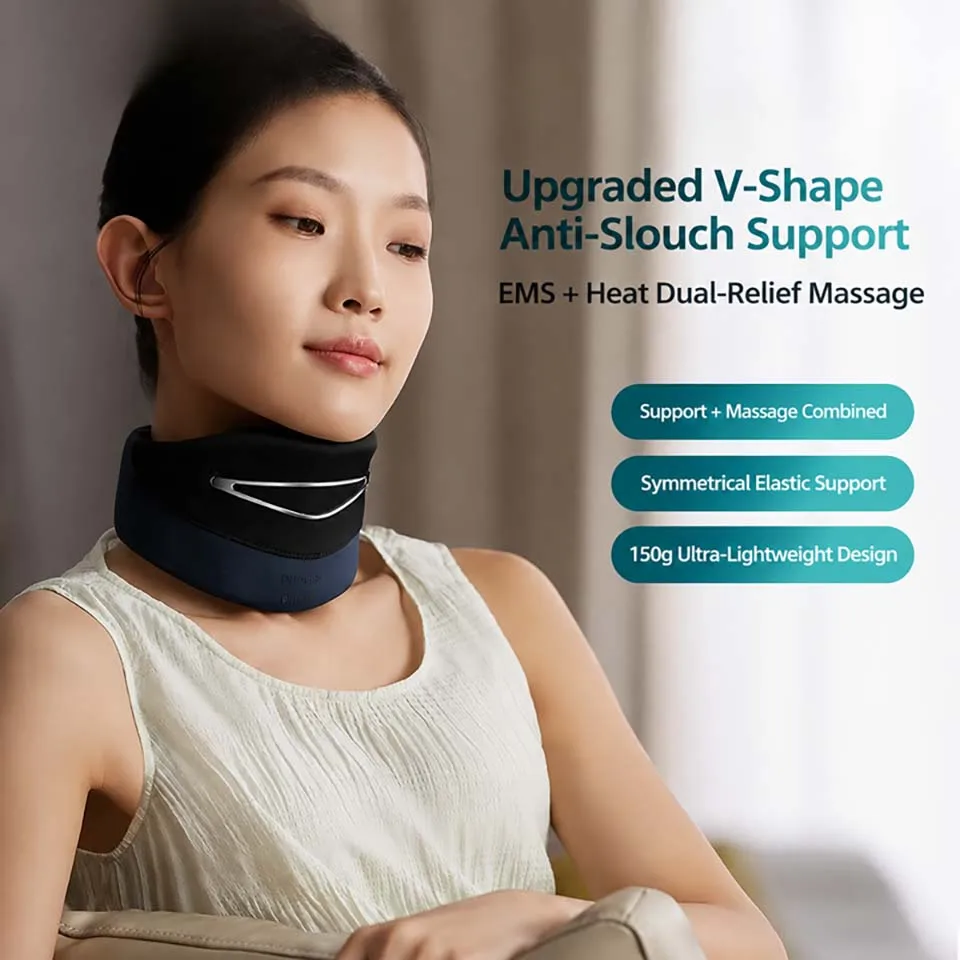 2026 EMS Neck Wrap Massager With Heating, Wearable Electric Cervical Collar For Neck Muscle Soreness Relief ﻿ ﻿