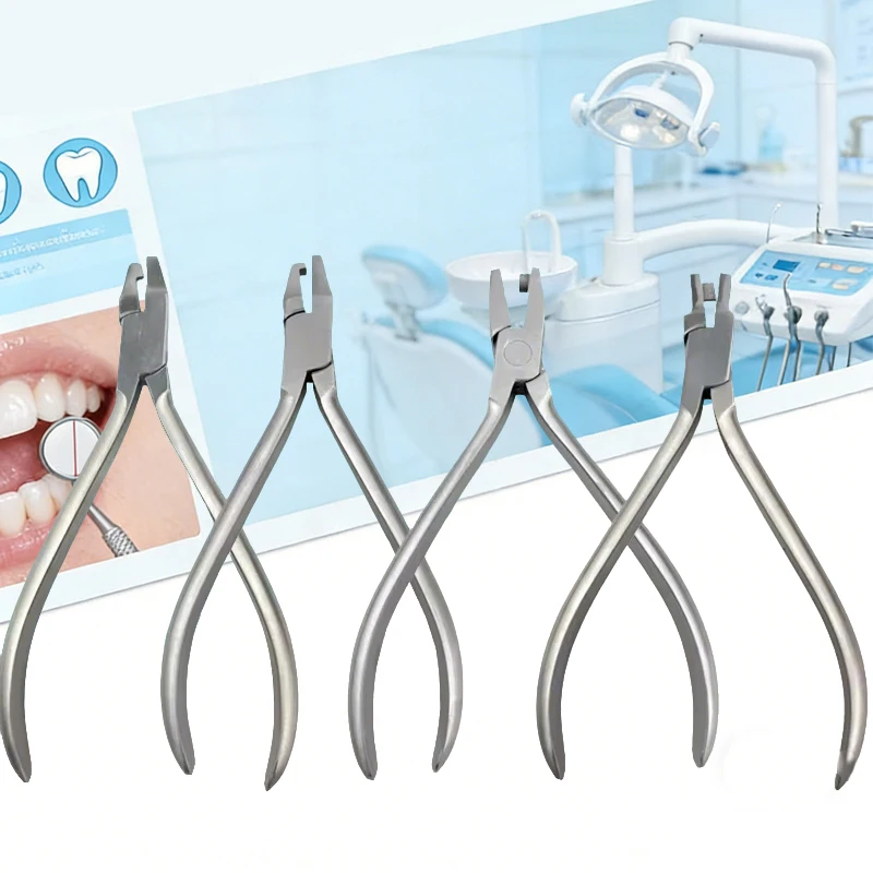 

4pcs Dental Orthodontic Clear Aligner Plier Lab Instrument Half Moon Cutout Pliers Lingual Hole Punch Ortho Tool for Dentist