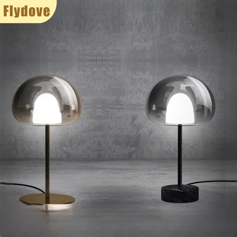 Minimalist ควันสีเทาแก้วเหล็กโคมไฟชั้น LED ห้องนั่งเล่นตกแต่งห้องนอนแนวตั้งโคมไฟข้างเตียง SINGLE HEAD