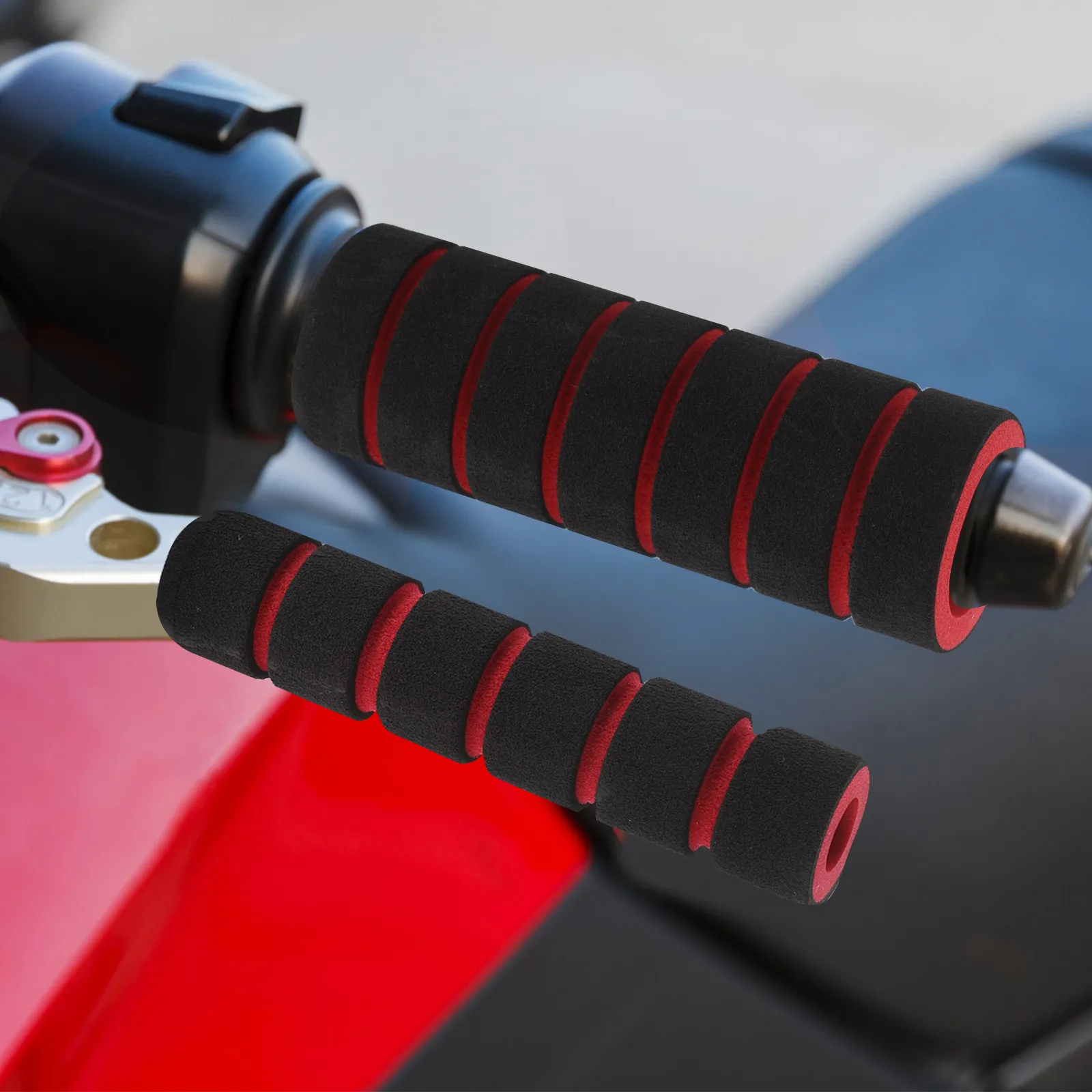 

Комплект из 1 шт. универсальных нескользящих губчатых накладок на руль мотоцикла и рычаги тормоза, сменные, подходят для велосипедов и электровелосипедов