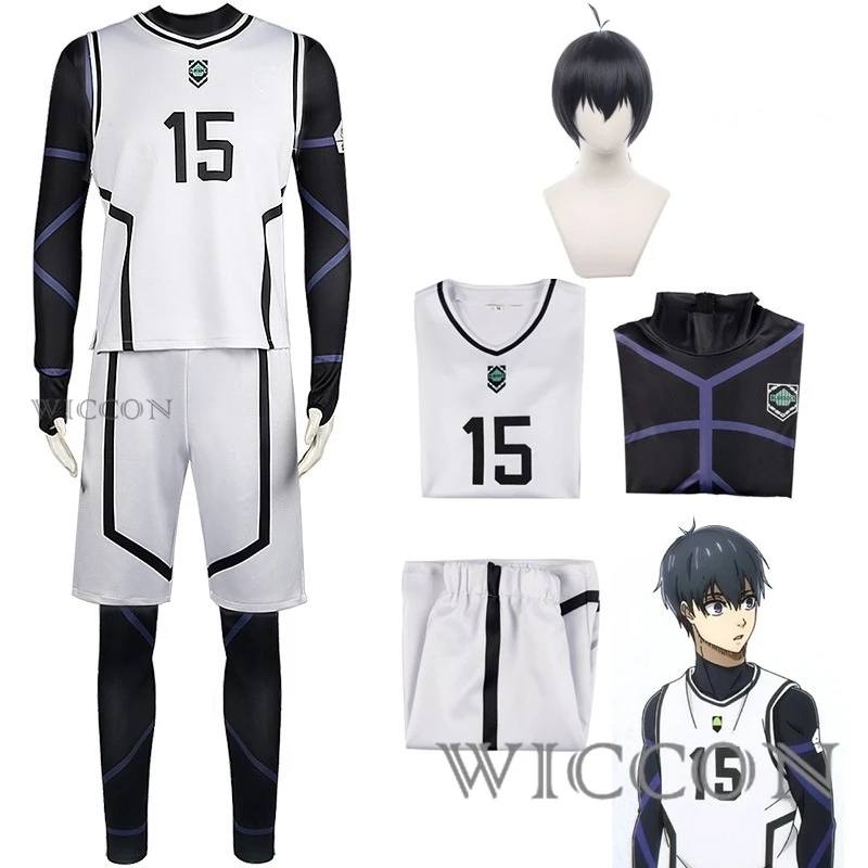 Anime Blue Lock Cosplay Nagi Seishiro Isagi Yoichi Chigiri Rensuke Kunigami Bachira Megur Jumpsuit Football Club Sportswear Wig