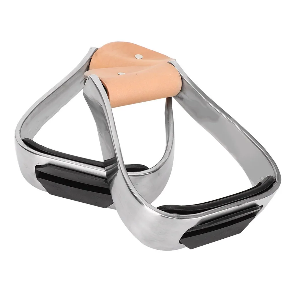 2pcs Aluminum Western Stirrups Silver Non-Slip Bottom Horse Riding Stirrups Rubber Anti-Skid Pad Horse Saddle Tack Stepping On