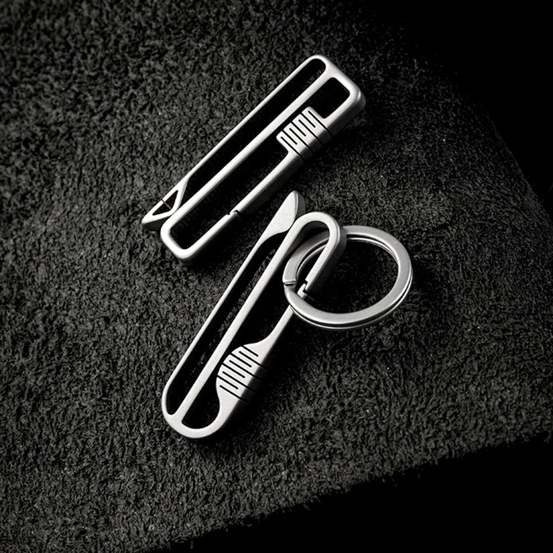 Véritable porte-clés en titane TC4 pour hommes, porte-clés de voiture de qualité avion avec Clip de ceinture, porte-clés antirouille, meilleur