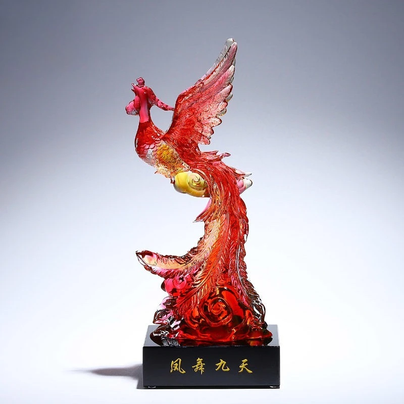 

phoenix dance nine days bathing fire nirvana plate, phoenix ornament mascot, home living room wine cabinet, decoration