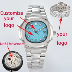 41mm Watch Customized logo Men's Watch Luxury Stainless Steel Sapphire Glass Case Watch NH35 Automatic Mechanical Waterproof Wat