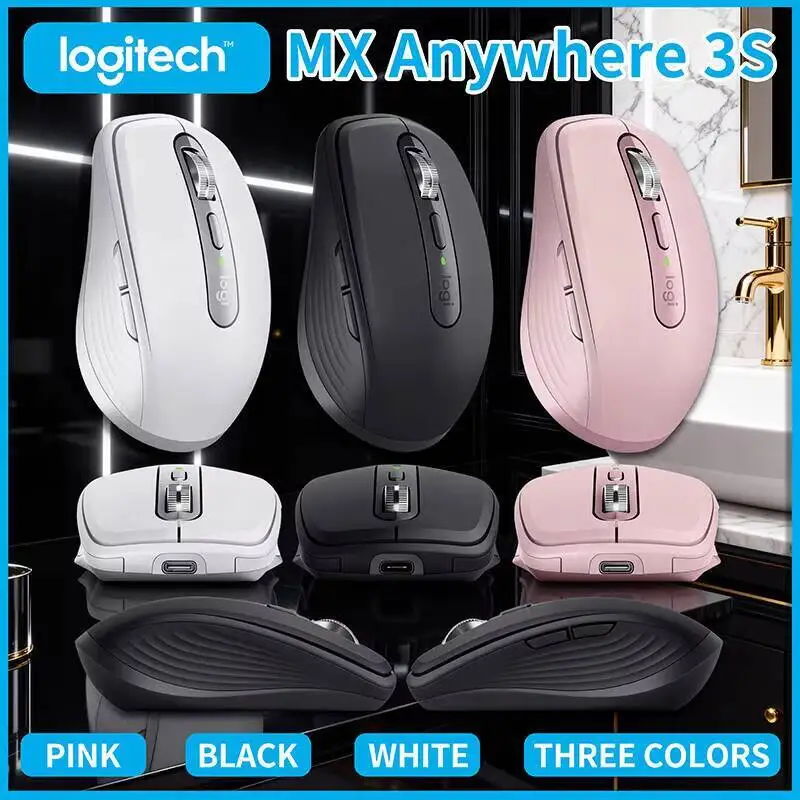 

Компактная мышь Logitech MX Anywhere 3S, эргономичный дизайн, перезаряжаемая, с быстрым прокруткой для портативных ПК Mac