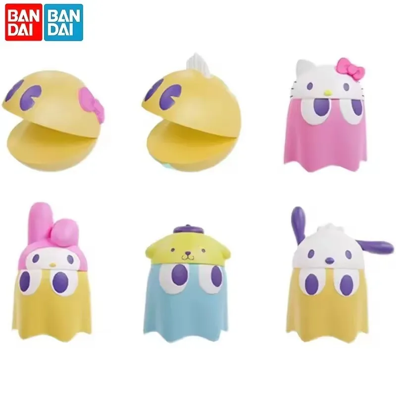 Oryginalny Pac-Man Sanrio Pochacco Melody Duch Figurka Śliczna Mini Dekoracja na Biurko Anime Kolekcjonerska Zabawka Ozdoba Prezent dla Fanów