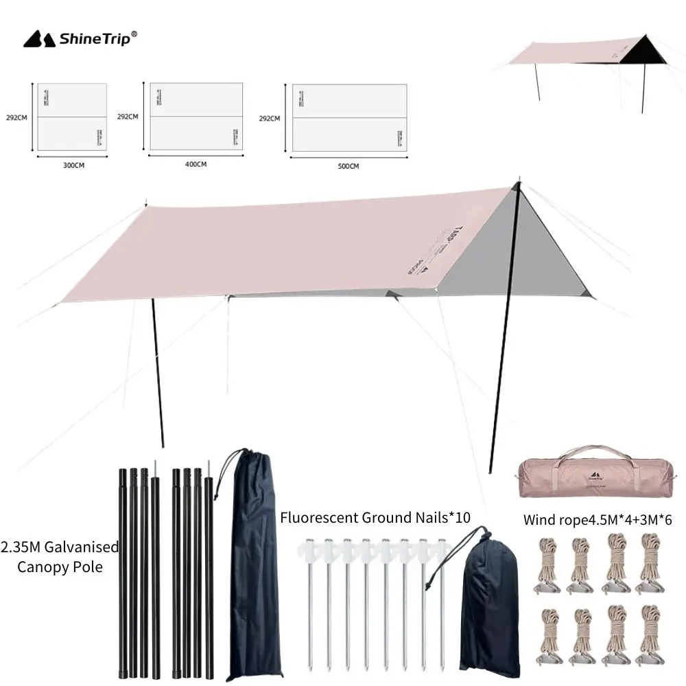 Imagem -04 - Hexagonal Vinyl Tarp para Camping Black Coating Tarp Impermeável Toldo em Forma de Quadrado Sombra Exterior Sail Sun Shelter Oxford Canopy