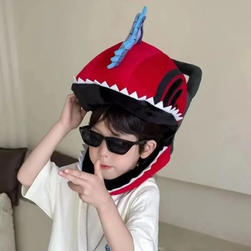 

Аниме бензопила человек Pochita косплей головной убор шлем милая плюшевая кукла Cos карнавальная вечеринка детский подарок